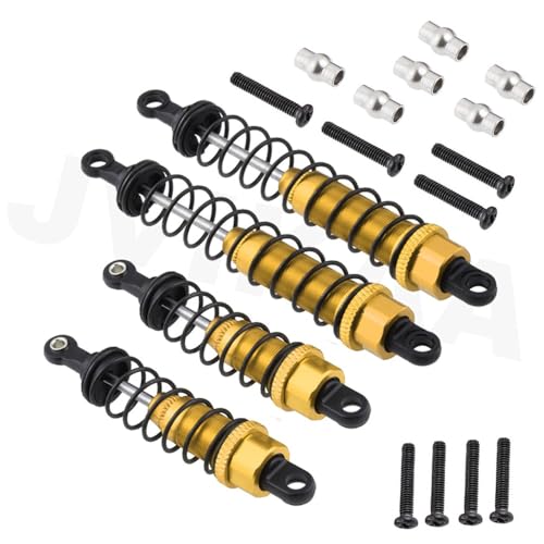 KUENCE Metallöl gefülltes und hinteres Stoßdämpfer 0016 0017 Upgrade-Teil for 1/12 for wltoys 12428 12423 Rc Autoprawler-Upgrade-Teil(Gold) von KUENCE