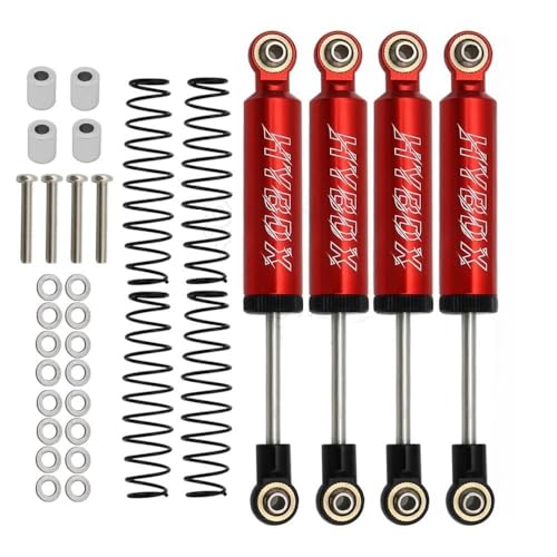 KUENCE RC Auto Eingebaute Feder 70/80/90/100/110mm Stoßdämpfer Dämpfer for 1/10 RC Crawler axial SCX10 ii RBX10 Wraith TRX-4 MST Redcat(4PCS Red 90mm) von KUENCE