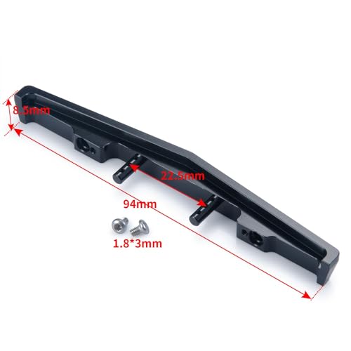 KUENCE RC Auto Frontstoßstange for 1/24 RC Crawler Auto for Axial SCX24 AXI00001 Fernbedienung Auto Metall Stoßstange Upgrade Teile(Zwart) von KUENCE