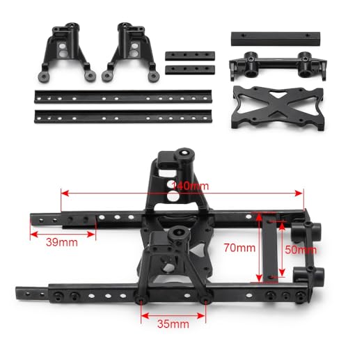 KUENCE Rc Karosserie-Chassis-Rahmen-Kit 6x6-Stahlträger for 1/10 Rc Crawler for Axial. SCX10 90046 90047. Teile aufsteigern. von KUENCE