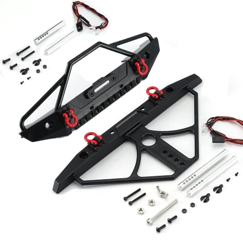 KUENCE SCX10 TRX4. Front- und hintere Stoßfänger-Kit-Bull-Bar for 1/10 Rc Crawler Auto for Axial. SCX10 90046. Rockrawler Rc Lastwagen(Front and Rear) von KUENCE