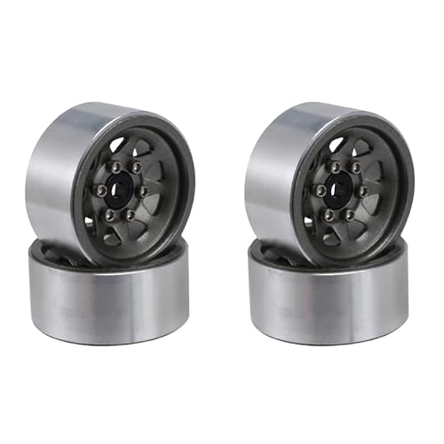 KUENCE Stahl 1.0 Beadlock Felge Radnabe for 1/24 RC Crawler Auto for Axial SCX24 Deadbolt C10 for Jeep Gladiator Bronco(Titanium) von KUENCE