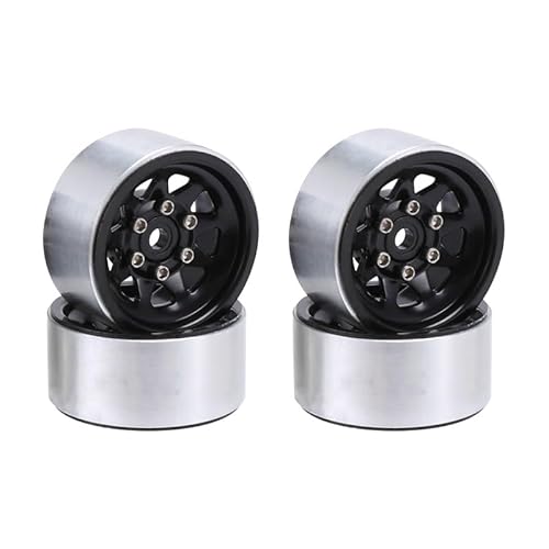 KUENCE Stahl 1.0 Beadlock Felge Radnabe for 1/24 RC Crawler Auto for Axial SCX24 Deadbolt C10 for Jeep Gladiator Bronco(Zwart) von KUENCE