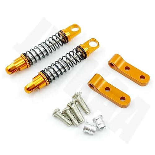 KUENCE Stoßdämpfer hinten aus Metall mit festem Sitz for for WPL D12 RC Car Upgrades Parts DIY Zubehör Allradantrieb Truck(Yellow) von KUENCE