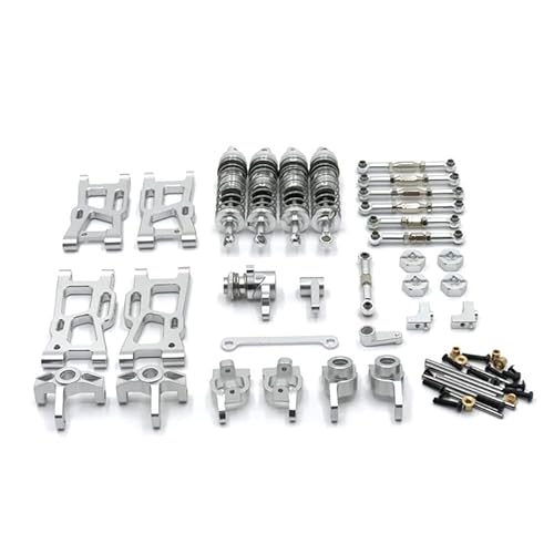 KUENCE Upgrade Metal Shock Absorber Swing Arm Steering Cup 11 Pack for for wltoys 144010 144002 144010 124017 124019 RC Autoteile(Silver) von KUENCE