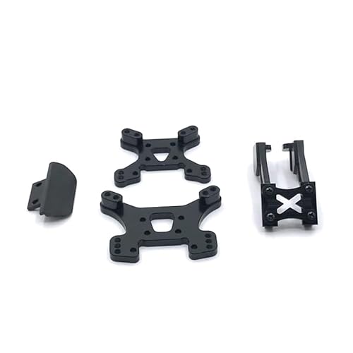 KUENCE Verbesserte Metall Refit Heckhalterung Frontstoßstange Stoßdämpferhalterung for for wltoys 144001 144010 124019 124017 RC Autoteile(Blacke) von KUENCE
