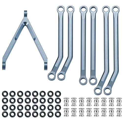 KUENCE Verbindungsstangen-Verbindungssatz aus Aluminiumlegierung, verkürzt, SCX24 C10 1/24 RC Crawler Car Truck Model Parts(Titanium) von KUENCE