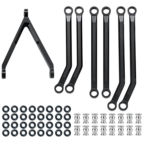 KUENCE Verbindungsstangen-Verbindungssatz aus Aluminiumlegierung, verkürzt, SCX24 C10 1/24 RC Crawler Car Truck Model Parts(Zwart) von KUENCE