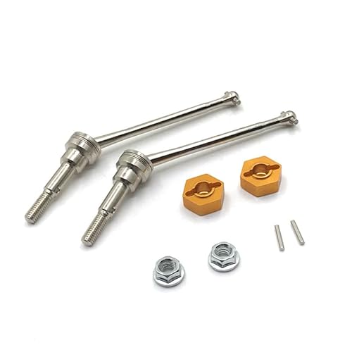KUENCE Wltoys 1/12 12423 12427 12428 Fernbedienung Auto Metall Upgrade Kupplung Vordere Antriebswelle(Yellow) von KUENCE