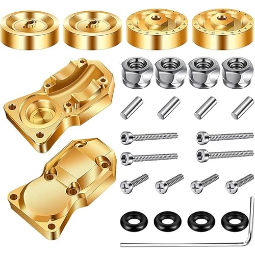 KUENCE for Axial 1/24 SCX24 1967 Chevrolet C10 AXI00001 for Jeep AXI00002 90081 Achsen Messinggewichte Ausgleichsgewicht + Differenzialabdeckung von KUENCE