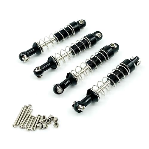 KUENCE for WPL C14 C24 MN D90 D91 D96 D99 D99S MN90 MN98 MN99S 4 stücke Metall Stoßdämpfer Dämpfer RC Auto Upgrades Teile Zubehör(Zwart) von KUENCE