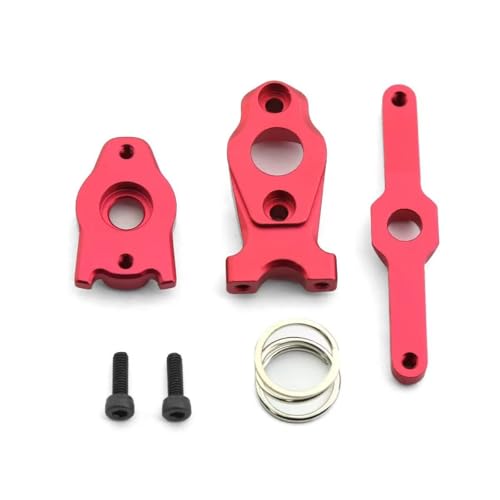 Metall Achsträger Knuckle Arm Suspension Arm Skidplate Welle for 1/16 Traxxas Slash Summit E-Revo OP Upgrade Teile Zubehör(Steering Assembly) von KUENCE