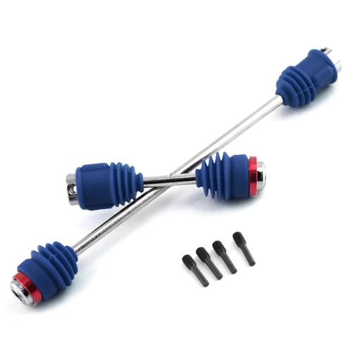 Metall-Mittelantriebswellen CVD 5650R/8650R mit Staubmanschetten for 1/10 Traxxas E-Revo 2.0 E-Maxx RC-Auto, Upgrades, Teile, Zubehör(Blauw) von KUENCE