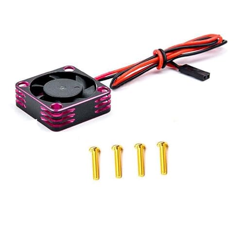Metall Shell 3010 ESC Motor 30mm Lüfter High-Speed Wärmeableitung Lüfter Kühler for RC Auto Ersatzteil(Black Red) von KUENCE