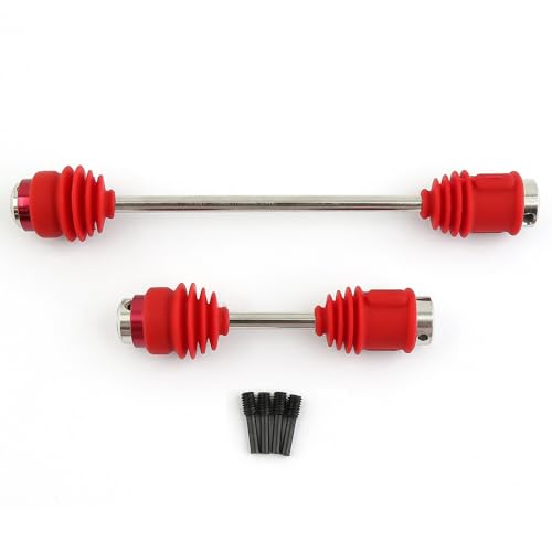 Metall-Stahl-Mittelantriebswellen CVD 5151R mit Staubmanschetten for 1/10 Traxxas E-Maxx Emaxx Upgrades Teile Zubehör(Rood) von KUENCE