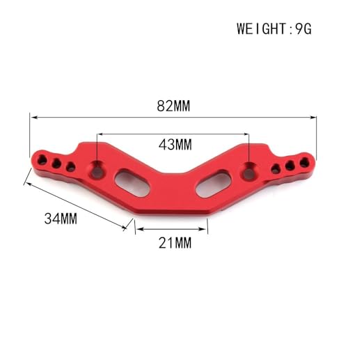Metall Vorne Hinten Schock Turm Absorber Halterung Platte for ARRMA 1/10 KRATON Granite Big Rock SENTON 4X4 3S BLX RC Upgrades Teile(Front Rear red) von KUENCE