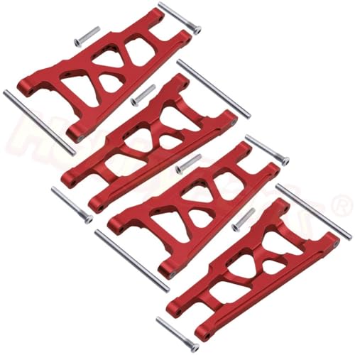 Vordere und hintere Aluminium-Aufhängungsarme Austausch von 3655X for Rc for TRAXXAS 1/10 Slash 4x4 4wd. Stampede 4x4-Rallye Xo-1. Möglichkeit(Rood) von KUENCE