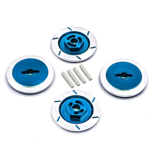 for Tamiya tt-01 tt02 HPI HSP 94123 1/10 RC On Road Racing Auto 4PCS 12mm Aluminium Legierung Bremsscheibe felge Box Hex Adapter(Blauw) von KUENCE