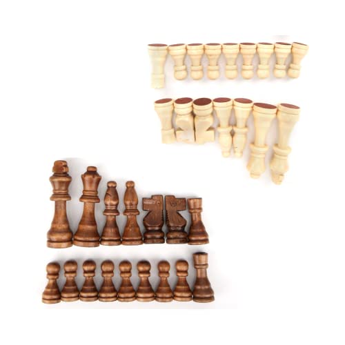 KUIDAMOS 32 Stücke Internationale Schachfiguren Set,Schachfiguren Schachbrettspielset Internationale Hölzern Ersatz Komplette Brettspiel Spielzeug Schachfiguren für Kinder und Erwachsene von KUIDAMOS