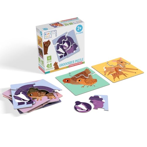 KUKIKUK Tierkinder Puzzle – Groooosses Lernspiel für Kinder ab 2 Jahren – Liebevoll illustriert – Fördert Sprache, Motorik & Eltern-Kind-Gespräche – Geschenkidee mit Herz für kleine Entdecker KUKIKUK Tierkinder Puzzle – Groooosses Lernspiel für Kinder ab 2 Jahren – Liebevoll illustriert – Fördert Sprache, Motorik & Eltern-Kind-Gespräche – Geschenkidee mit Herz für kleine Entdecker von KUKI KUK