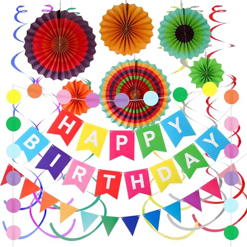 Regenbogen Geburtstag Dekorationen für Frauen Mädchen Happy Birthday Party Dekorationen Geburtstag Banner Wimpelkette Hängende Papierfächer Hängende Wirbel und Papiergirlande für Geburtstagsfeier Regenbogen Geburtstag Dekorationen für Frauen Mädchen Happy Birthday Party Dekorationen Geburtstag Banner Wimpelkette Hängende Papierfächer Hängende Wirbel und Papiergirlande für Geburtstagsfeier von KUKKUME