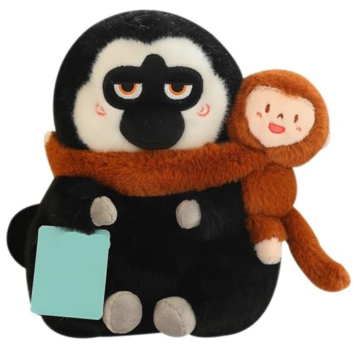 AFFE Plüschtier, Kuscheltier Gorilla Stofftier Puppe Mit Weißem Gesicht Orang Utan Plüsch Kuschelige Weiche Spielgefährten Für Kinder(Brown,33cm/13in) von KUKUShining
