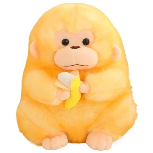 AFFE Plüschtier, Süße Stofftier Puppe Mit Banane Goldener Affen Plüsch Interaktives Kuscheltier Kissen Geschenk Für Kinder Jungen Mädchen(Yellow,40cm/15.7in) von KUKUShining