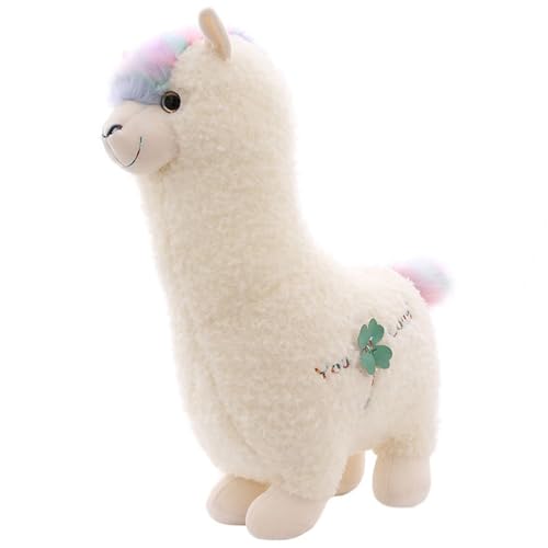 Alpaka Kuscheltier, Regenbogen Lama Stofftier Puppe Verträumtes Alpaka Kissen Flauschiges Plüschtier Zum Kuscheln Sammeln Spielen(28cm/11in) von KUKUShining