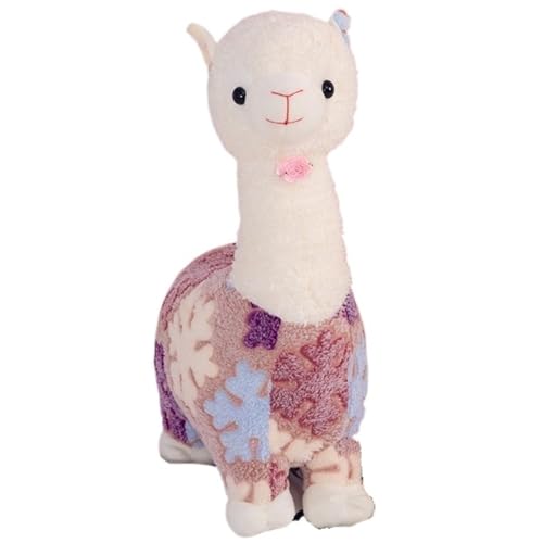 Alpaka Plüschtier, Lama Kuscheltier Weiches Kuscheliges Stofftier Kissen Schneeflocken Alpaka Plüsch Spielzeug Als Valentinstagsgeschenk(60cm/23.9in) von KUKUShining