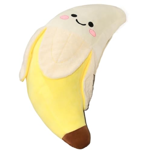 Bananen Plüschtier, Lustiges Fliyeong Kuscheliges Plüschtier Süßes Weiches Kissen for Geburtstagskissen Sofa Kinder(White,80cm/31.5in) von KUKUShining
