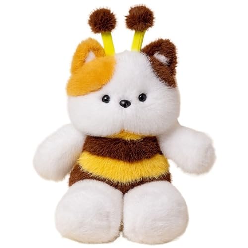 Biene Plüsch, Kuscheliges Kuscheltier Crossdressing Bienenkissen Stofftier Weiches Puppe Plüschtier Spielzeug Mit Honigbienen Kostüm(Yellow) von KUKUShining