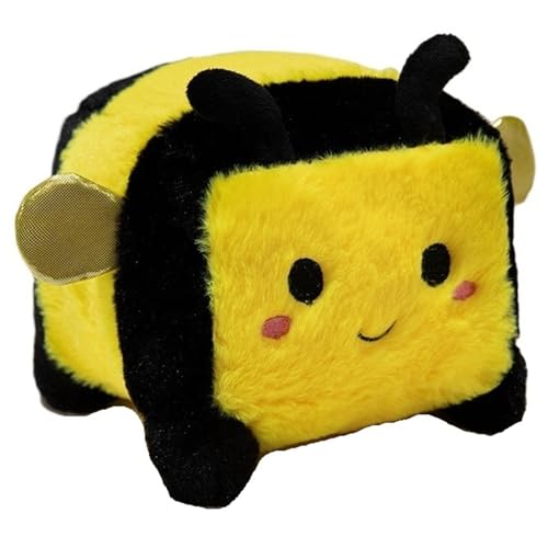 Biene Plüschtier, Stofftier Würfel Plüsch Spielzeug Gelbe Biene Stofftier Tiere Kuscheltier Weiches Kissen Geschenk Für Kinder Erwachsene(Yellow) von KUKUShining