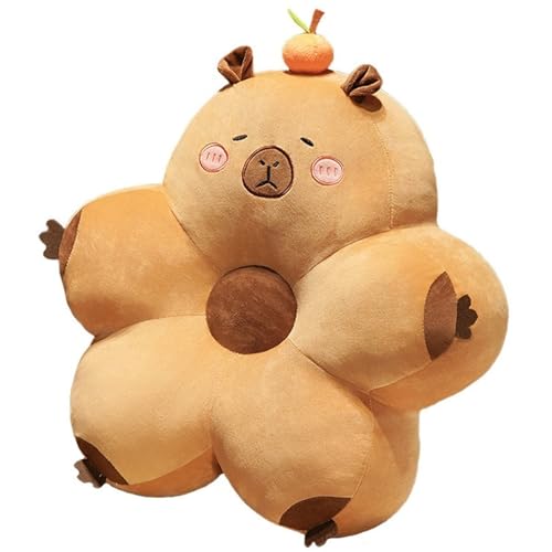 Capybara Kuscheltier, Weiches Plüschkissen Meerschweinchen Stofftier Capybaras Plüschtier Zum Umarmen Entspannen(Orange,55cm/21.7in) von KUKUShining