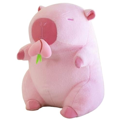 Capybara Plüsch, Weiche Kuscheltier Süße Stofftier Puppe Mit Ausziehbarem Frucht Flauschiges Rosa Capybaras Plüschtier Spielzeug for Kinder(Pinkstrawberry,50cm/19.7in) von KUKUShining