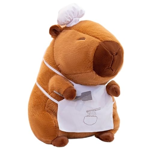 Capybara Plüschtier, Kuscheltier Süße Stofftier Mit Rucksack Brot Wasserschwein Plüsch Spielzeug Für Kinderfreundinnen(White,45cm/17.7in) von KUKUShining