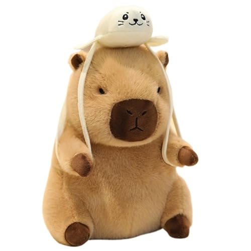 Capybara Plüschtier, Weiches Süßes Stofftier Puppe Cartoon Kissen Plüsch Spielzeug Für Kinder Jungen Mädchen Geburtstagsgeschenk(White,30cm/11.8in) von KUKUShining