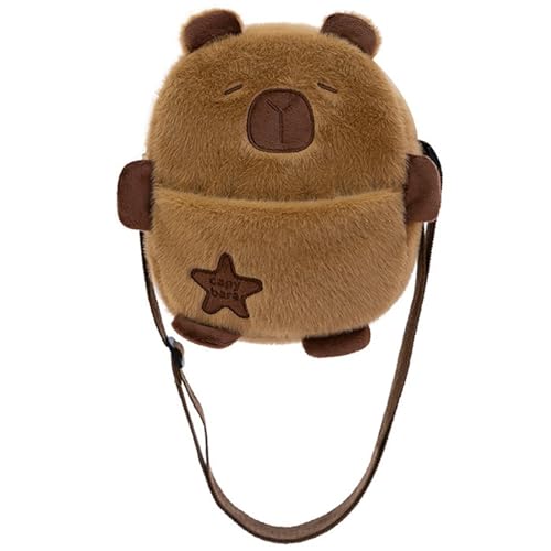 Capybara Rucksack Kuscheltier, Süße Plüsch Wasserschwein Umhängetasche Puppe Weiches Plüschtier Schultasche Für Kinder Erwachsene Capybara Rucksack Kuscheltier, Süße Plüsch Wasserschwein Umhängetasche Puppe Weiches Plüschtier Schultasche Für Kinder Erwachsene von KUKUShining