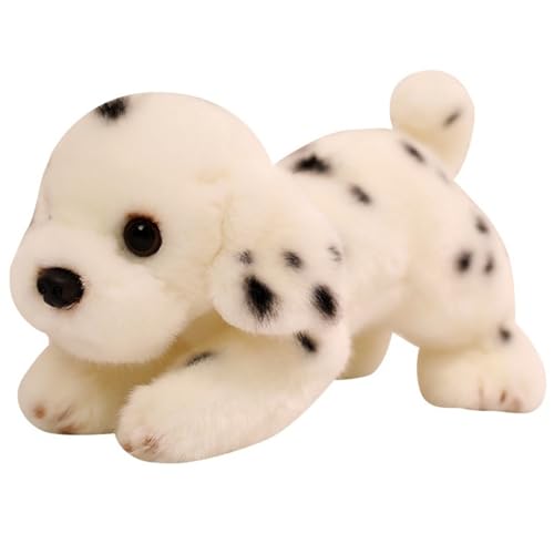 Dalmatiner Kuscheltier, Weiches Plüschtier Schwarz Und Weiß Stofftier Hund Puppe Plüsch Welpen Spielzeug Für Kinder Teenager(25cm/9.8in) von KUKUShining