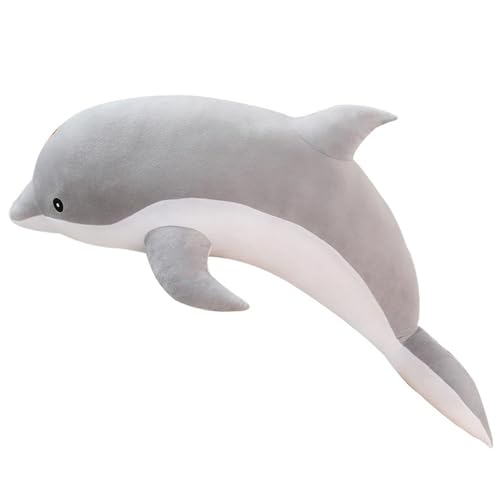 Delfin Plüschtier, Kuscheltier Weiche Gefüllte Tier Meerestier Schlafkissen Kuschelige Plüsch Spielgefährte Für Kinder(Gray,100cm/39.4in) von KUKUShining