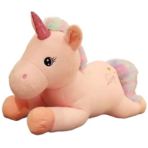 Einhorn Plüsch, Weiches Kuscheltier Kuscheliges Stofftier Regenbogen Einhörner Umarmungskissen Puppe Plüschtier Spielgefährten Für Kinder(Pink,80cm/31.5in) von KUKUShining