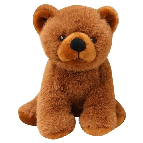 Eisbär Plüschtier, Weiches Kuscheltier Süßes Stofftier Puppe Plüschkissen Lebensechtes Flauschiges Bären Plüsch Spielzeug Zum Kuscheln(Brown,20cm/7.87in) von KUKUShining