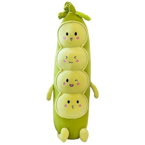 Erbsen Kissen Plüsch, Erbse Einer Kuscheltier Weiches Plüschtier Dekokissen Gefüllte Erbsenschote Puppenkissen Zum Kuscheln Spielen(Green,100cm/39.4in) von KUKUShining