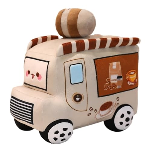 Fahrzeug Plüschtier, Süßes Weiches Kissen Kreativ Geformte Plüschtiere for Kleinkinder Lernen Und Spielen Jungengeburtstag(Brown) von KUKUShining
