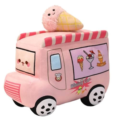 Fahrzeug Plüschtier, Süßes Weiches Kissen Kreativ Geformte Plüschtiere for Kleinkinder Lernen Und Spielen Jungengeburtstag(Pink) von KUKUShining