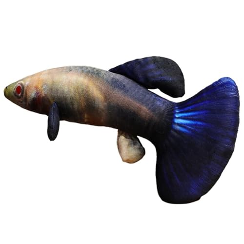 Fisch Kuscheltier, Simulation Guppy Stofftier Kissen Weiches Plüschtier Kuscheliges Interaktives Plüsch Spielzeug Für Die Zimmerdekoration(Purple,40cm/15.7in) von KUKUShining