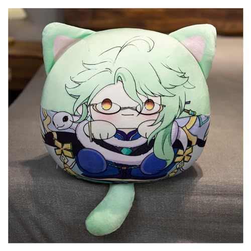 Genshin Plüsch, Kawaii Anime Figur Schlüsselanhänger Puppe Weicher Impact Entzückendes Plüsch Wurfkissen for Gamer Fans Geschenke(Bai Zhu,12cm Keychain) von KUKUShining