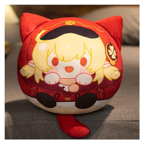 Genshin Plüsch, Kawaii Anime Figur Schlüsselanhänger Puppe Weicher Impact Entzückendes Plüsch Wurfkissen for Gamer Fans Geschenke(Klee,35cm Pillow) von KUKUShining