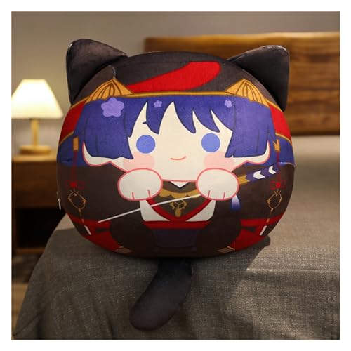 Genshin Plüsch, Kawaii Anime Figur Schlüsselanhänger Puppe Weicher Impact Entzückendes Plüsch Wurfkissen for Gamer Fans Geschenke(Scaramouche,12cm Keychain) von KUKUShining