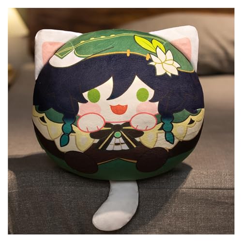 Genshin Plüsch, Kawaii Anime Figur Schlüsselanhänger Puppe Weicher Impact Entzückendes Plüsch Wurfkissen for Gamer Fans Geschenke(Venti,12cm Keychain) von KUKUShining