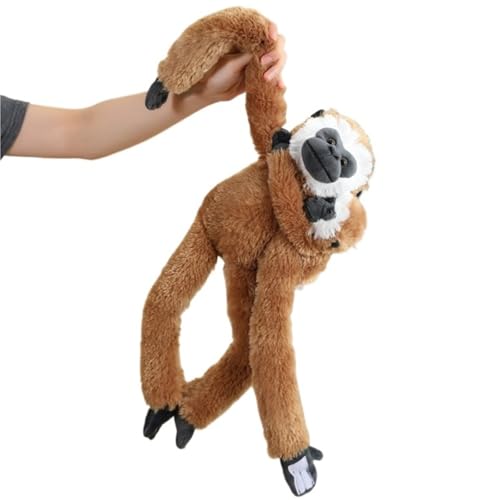 Hängender AFFE Plüsch, AFFE Mama Mit Baby Plüschtier Spielzeug Weiche Kuscheltier Kuschelige Stofftier Plüschkissen Zum Spielen(Brown) von KUKUShining